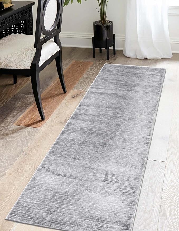 Unique Loom Finsbury Collection Area Rug - Kate (2' x 6' 1" Runner, Gray/ Ivory)