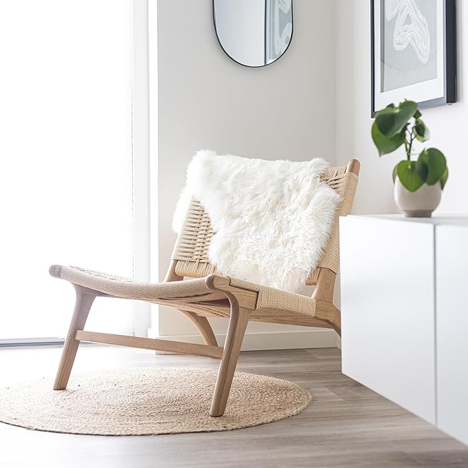 Sheepskin Long Hair 2x3 ft | Bedside Rugs for bedrooms, Sofa, Chair or The Dining Table | Each Sheepskin Rug is Unique and Created by Nature | Small Fluffy Rug in Color White
