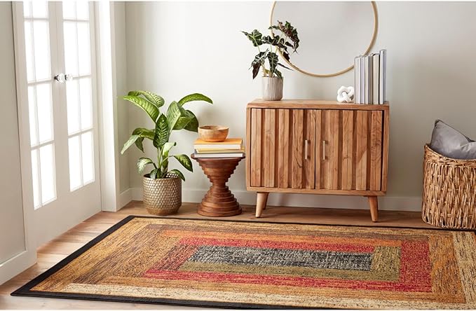 Home Dynamix Royalty Vega Contemporary Geometric Area Rug, Black/Brown, 9'2"x12'6"