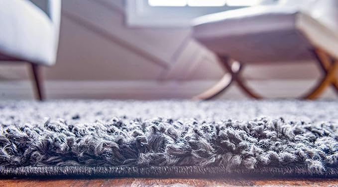 Unique Loom Davos Shag Collection Area Rug - Solid (2' 7" x 10' Runner, Peppercorn)