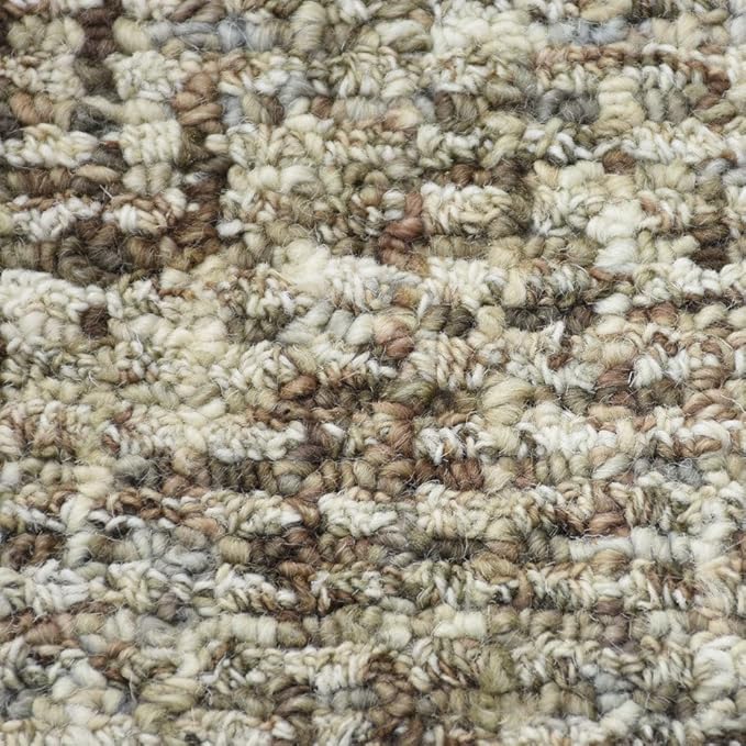 Hand Tufted Wool ECO-Friendly Area Rugs - 4'x6', Rectangle Shape, Dark Brown & Beige, Solid Plain Design, High Pile Handmade Area Rugs for Living Room, Bed Room (KWC111)