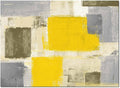 Yellow Rectangular Area Rugs for Living Room Bedroom 4 x 6 ft Abstract Paint Texture Modern Art Non-Shedding Soft Low Pile Rug Non Slip Washable Rug for Nursery Entryway Playroom