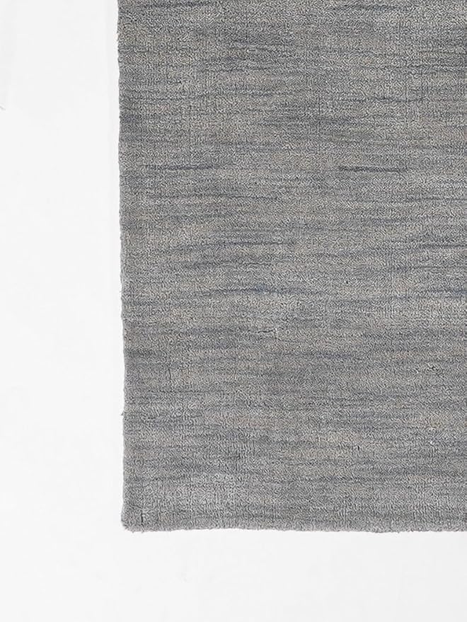 Hand Knotted Loom Wool ECO-Friendly Area Rugs - 2'6''x10', Runner, Light Blue Color, Solid Plain Design, High Pile Thick Handmade Anti Skid Rugs for Living Room (L00111)
