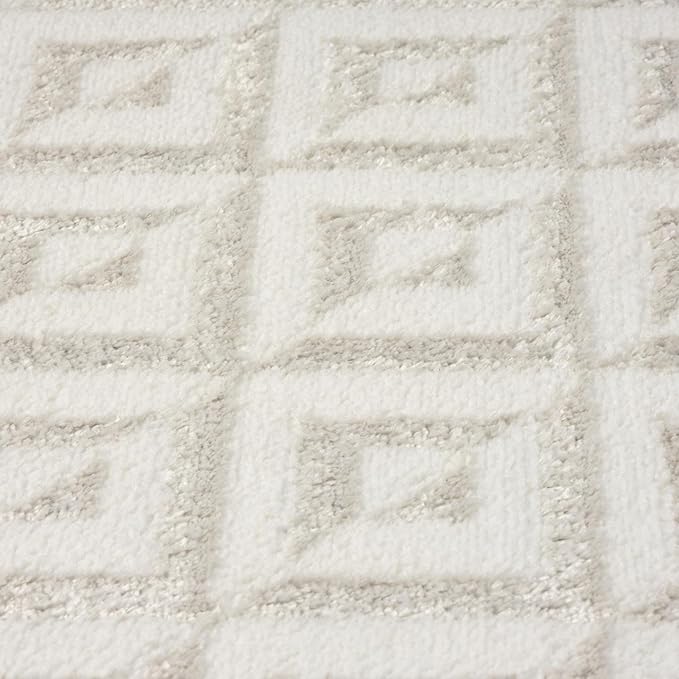 LUXE WEAVERS Geometric Greek Pattern Area Rug, Cream, 5'X7'
