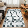 3x5 Rugs Machine Washable, Ultra-Thin Area Rugs for Bedroom Entryway Living Room Bedside Low-Pile, Boho Small Throw Floor Carpet Non Slip Soft Indoor Rug Modern Abstract Gray