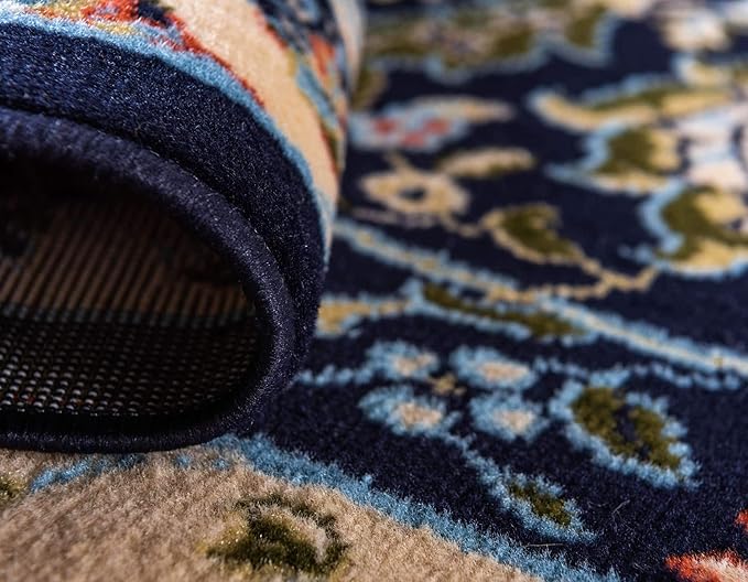 Unique Loom Espahan Collection Area Rug - Cape Cod (7' 10" x 10' Rectangle, Navy Blue/ Black)