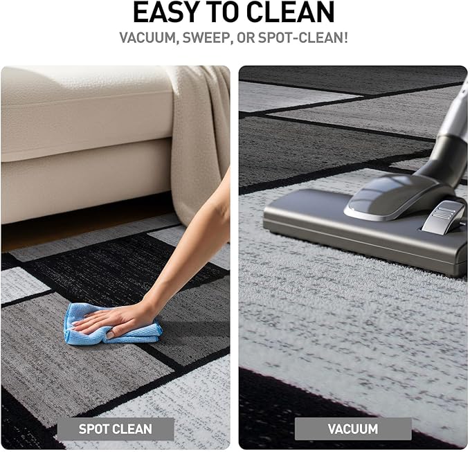 Rugshop Modern Geometric Gray Area Rug, Fade-Resistant Carpet for Large Living Room, Dining Room, or Open Space, 10' x 14'