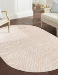 Unique Loom Finsbury Collection Area Rug - Meghan (5' 3" x 8' Oval, Ivory Beige)
