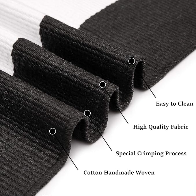 KOZYFLY Black and White Striped Runner Rug 2x4.3 Ft Washable Hallway Runner Rug Farmhouse Kitchen Hand Woven Cotton Indoor Outdoor Rug for Front Door Kitchen Hallway Bedroom Laundry Room
