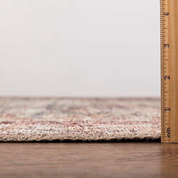 Keen Home Design 8x10 Rug - Machine Washable Area Rug with Non-Slip Backing, Ideal for Living Room, Dining Room, Bedroom - Vintage, Easy Clean, Durable, Low Pile - (8' x 10')