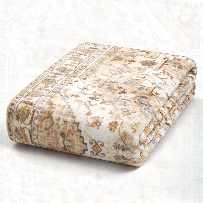 SERISSA Boho Washable Runner Rug, 2x6 Rug Non-Slip Vintage Peach Cream Hallway Kitchen Runner Rug Ultra Soft Print Distressed Floor Carpet for Bedroom Bathroom Laundry Living Room