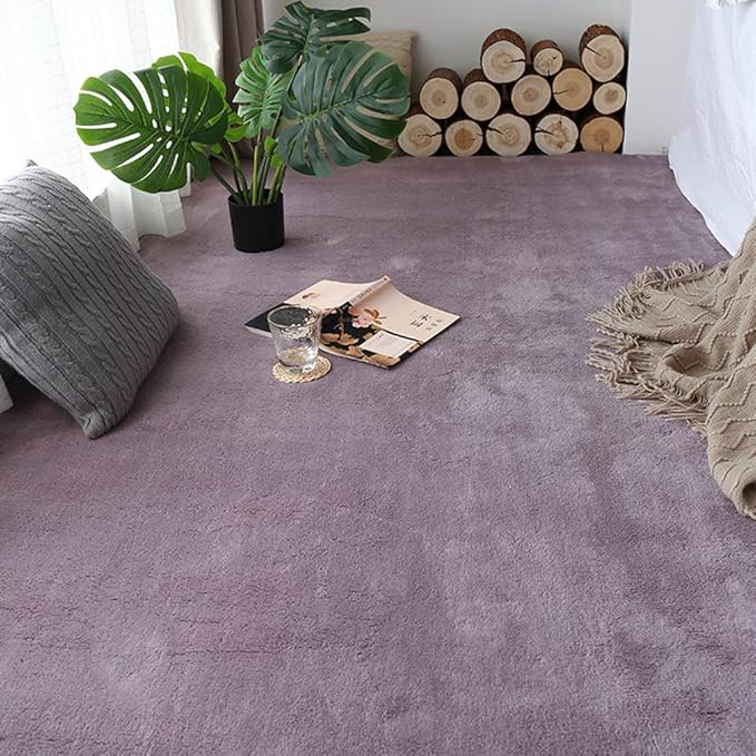 Soft Cashmere Area Rug Luxury Bedside Carpet Bedroom Living Room Mats Solid Color Children's Room Rugs Runner Carpets Indoor Mats Home Décor White Gray Red 6.5' X 9.8'