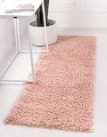 Unique Loom Davos Shag Collection Area Rug - Solid (2' 2" x 8' Runner, Dusty Rose)
