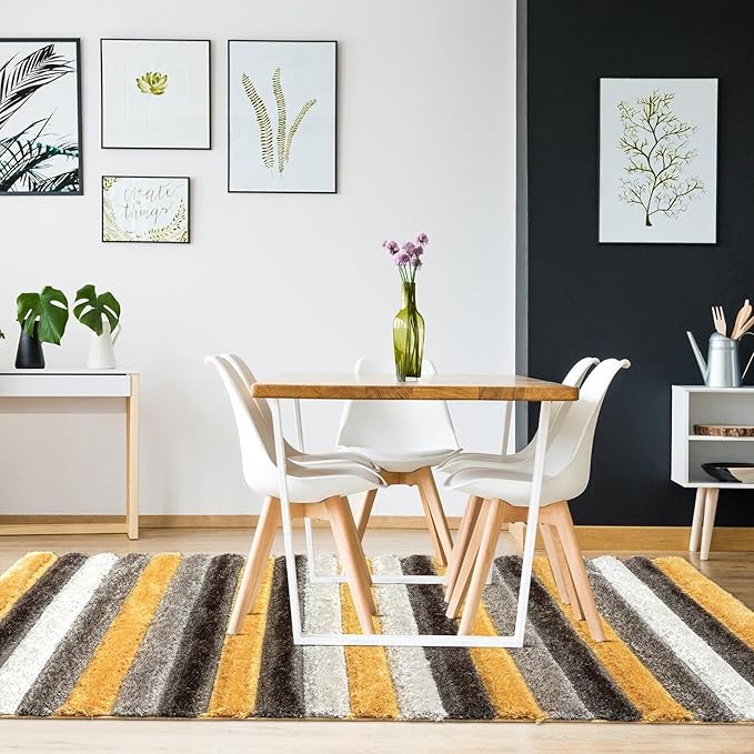 LUXE WEAVERS Lantanas Collection 7119 Yellow 8x10 Modern Geometric Area Rug