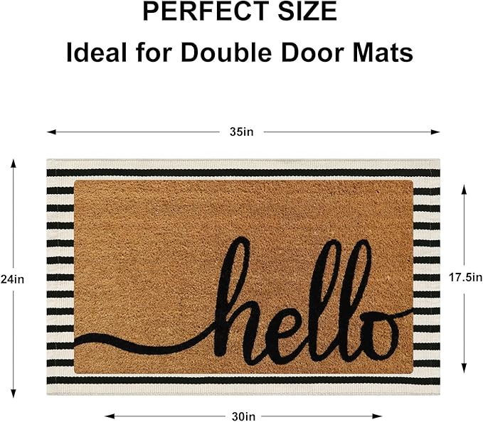 Black and White Striped Rugs 2.3'x3.6', Washable Hand Woven Front Door Rug, Reversible Outdoor Welcome Mat Foldable Layered Door Mats for Entryway Porch Decor Home Entrance