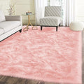 Latepis Pink Rugs for Living Room Area Rug 6x9 Faux Sheepskin Fur Rug for Bedroom Entertainment Room Sofa Floor Fuzzy Rug Shag Rug for Girls Room Luxury Home Decor