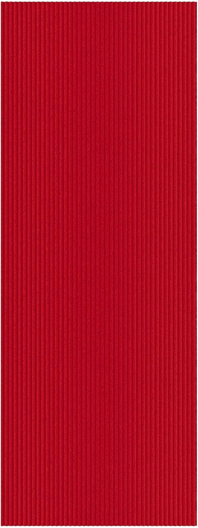 Ottomanson 3'11" x 30' Hallway Runner with Scraper Pile - Extra Durable Non-Slip Rug Mat for Indoor & Outdoor Use - Ideal for Kitchen, Entryway & Garage - High-Traffic Carpet, Red