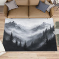 Misty Forest Rugs for Bedroom - 5x7 Area Rug - Modern Black White Art Rugs for Living Room, Natural Landscape Rug, Washable Home Decor Carpet