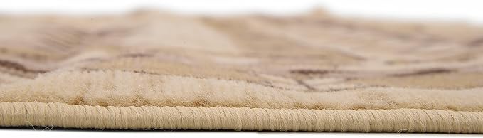 Unique Loom Taftan Collection Border Geometric Tribal Inspired Design Area Rug (8' 0 x 8' 0 Square, Ivory/ Tan)