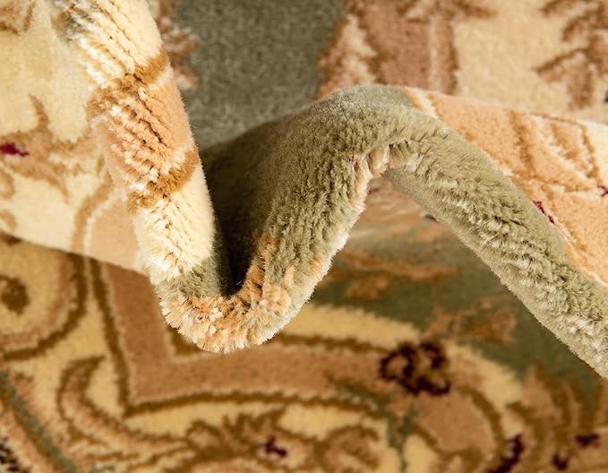 Unique Loom Versailles Collection Traditional Classic Floral Motif Area Rug (5' 0 x 8' 0 Oval, Green/Ivory)