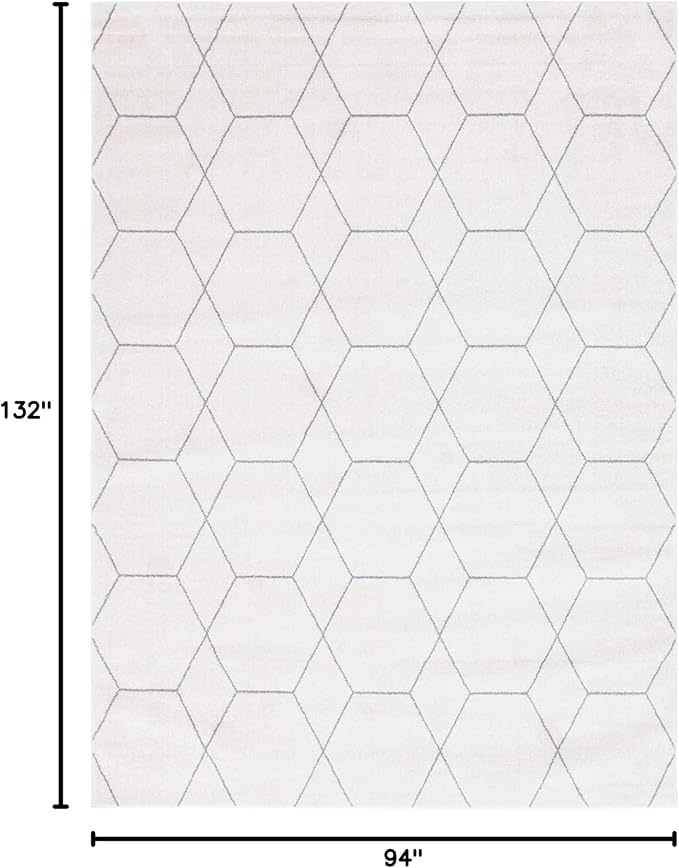Unique Loom Trellis Frieze Collection Area Rug - Geometric (8' x 11', Ivory/ Gray)