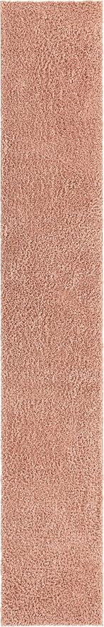 Unique Loom Davos Shag Collection Area Rug - Solid (2' 7" x 16' 5" Runner, Dusty Rose)