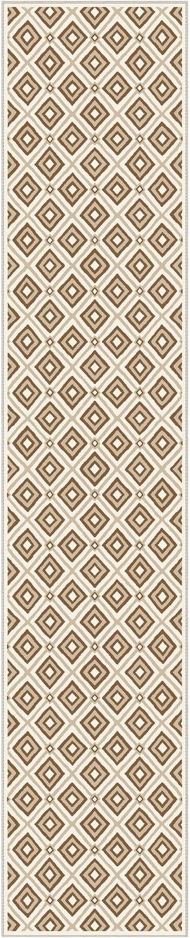 Bavni Hallway Runner Rug Machine Washable, 2x10 Non Slip Lightweight Washable Runners, Moroccan Checkered Rug for Entryway Laundry Kitchen Bathroom Corridor Bedside, Yellow Brown
