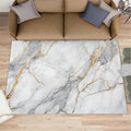 3x5 Abstract Marble Dorm Rug - White-Marble Small Rugs for Bedroom, Modern Luxury Area Rug Washable Non Slip for Bedroom Kitchen Living Room Entryway