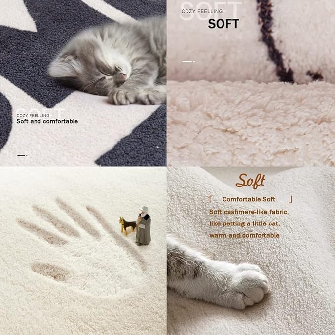 Soft Cashmere Area Rug Luxury Bedside Carpet Bedroom Living Room Mats Solid Color Children's Room Rugs Runner Carpets Indoor Mats Home Décor White Gray Red 5.2' X 7.5'