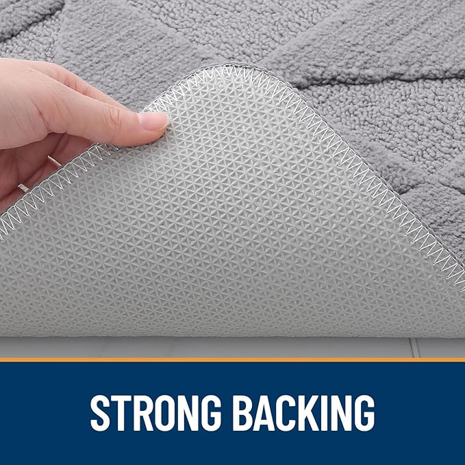 OLANLY Door Mats Indoor, Non-Slip, Absorbent, Dirt Resist, Entrance Washable Mat, Low-Profile Inside Entry Doormat for Entryway (36x24 inches, Grey)