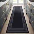 Beverly Rug Non Slip Area Rugs 2x5 Modern Bordered Non Skid Rubber Backing Soft Runner Rug for Living Dining Room Easy to Clean Non Shedding Kitchen Bedroom Indoor Carpet 2 x 5 Black
