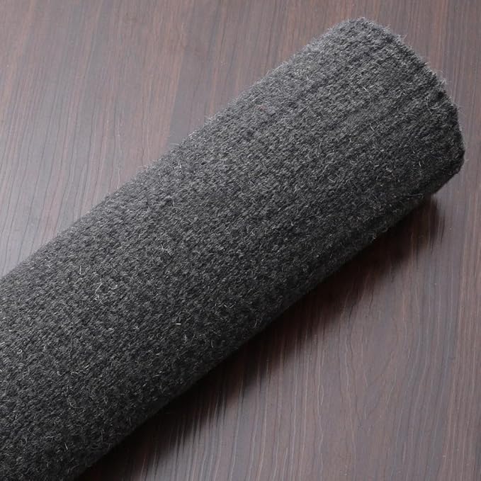 Rugsotic Carpets Hand Woven Flat Weave Kilim Wool ECO-Friendly Area Rugs - 9'x12', Rectangle Shape, Charcoal Color, Solid Plain Design, Low Pile Handmade Rugs for Living Room, Bed Room (D00111)