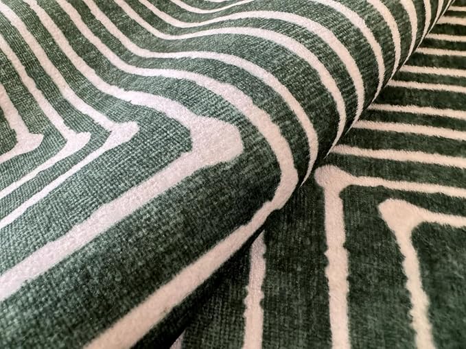 GLN Rugs Contemporary Collection - Machine Washable Area Rug, Contemporary Washable, Non Slip, Low Pile Chenille Rug, Living Room, Bedroom, Kitchen Rug (8' x 10' Beige Green)