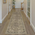 3x8 Washable Brown Runner Rug Vintage Hallway Kitchen Carpet Non-Slip Soft Low Pile Distressed Throw Rug for Bedroom Bathroom Laundry Living Room