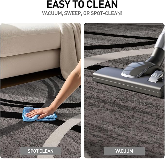 Rugshop Wavy Circles Design Accent Rug, Fade-Resistant Carpet for Entryway or Bathroom, Gray, 2'7" x 4'