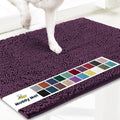 Muddy Mat® | Super Absorbent Door Mat Indoor, Microfiber Quick Dry Chenille Entryway Rug, Non-Slip Front Door Mat, Indoor Mats for Entryway, Machine Washable Pet Rug, Dark Purple 24" x 120"