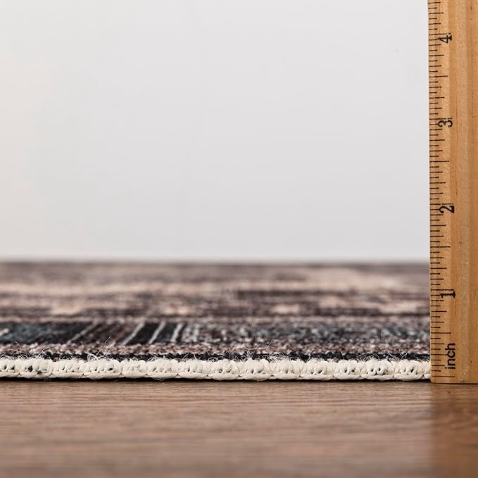 Keen Home Design 6x9 Rug - Machine Washable Area Rug with Non-Slip Backing, Ideal for Living Room, Dining Room, Bedroom - Vintage, Easy Clean, Durable, Low Pile Rug - (6' x 9')