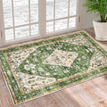 Boho Vintage Oriental Entry Rugs for Entrance Non-Slip Washable Tribal Small Area Rug,Ultra Soft Bohemian Floral Medallion Low-Pile Indoor Front Door Mat for Bedroom Kitchen Bathroom 16" x 24"