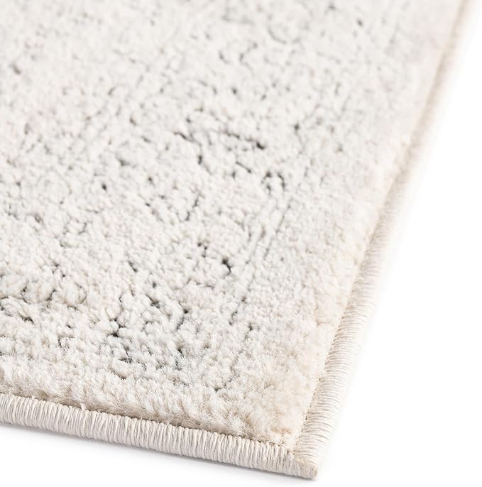 Unique Loom Isabella Collection Area Rug - Rossellini (5' Square, White/ Black)