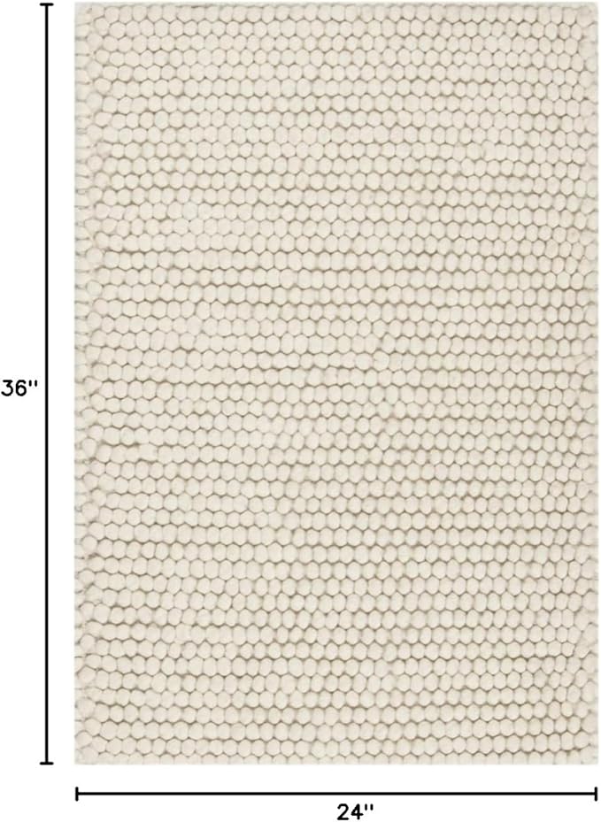 SAFAVIEH Natura Collection Accent Rug - 2' x 3', Ivory, Handmade Wool Blend, Textured Design, Ideal for Hallway, Bedroom, Foyer (NAT620A)
