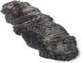 Real Sheepskin Rug 2x6 ft | Sheepskin Rugs for Living Room and Sofa | Bedside Rugs for Bedrooms | Large Fluffy Rug is Breathable & Heat-regulating in Color Dark Grey