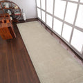 Rugsotic Carpets Hand Knotted Loom Wool ECO-Friendly Area Rugs - 2'6"x8', Runner, Beige Color, Solid Plain Design, High Pile Thick Handmade Anti Skid Area Rugs for Living Room, Bed Room (L00111)