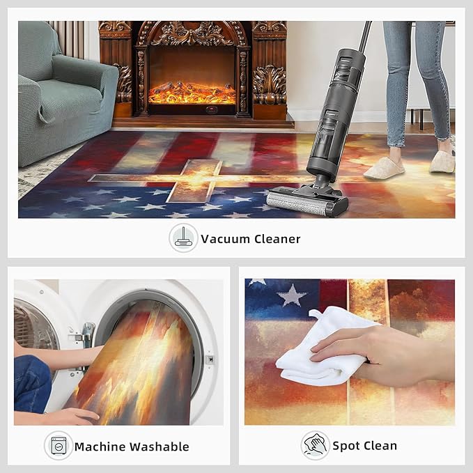 2x3 American Flag Rugs for Entryway - Stars Stripes Small Area Rugs, Independence Day Laundry Room Carpet Non Slip Accent Throw Rug for Bathroom Kitchen Sink Front Door