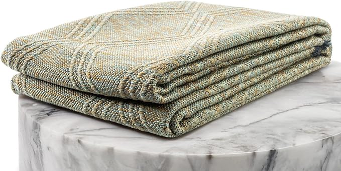 LUXE WEAVERS Modern Farmhouse Green 5x7 Washable Area Rug, Anti-Slip Diamond Pattern Carpet