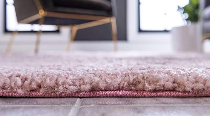 Unique Loom Solo Collection Area Rug - Calabasas (2' 2" x 13' Runner, Pink)