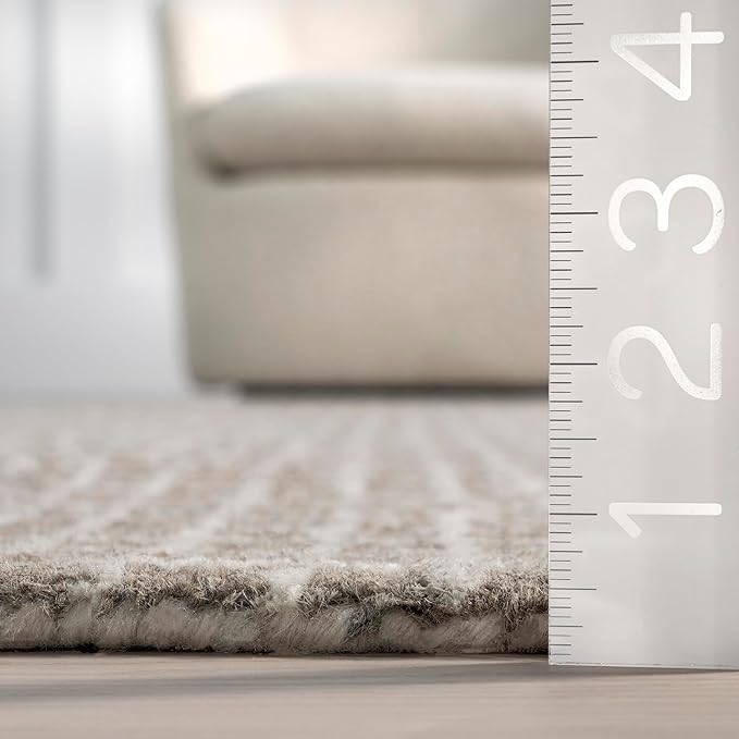 Rugs USA Melrose Grey, 4' x 6', Handmade, Wool & Cotton, Soft and Cozy, High Traffic, Stain Resistant, Easy Clean, Durable Area Rug for Bedroom, Living Room, Dining Space, Den, Entryway