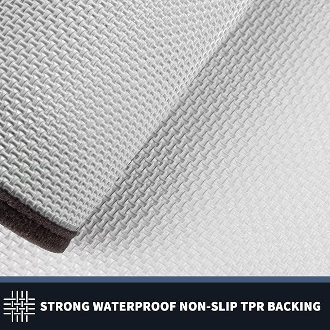 PURRUGS Dirt Trapping Door Mat 32" x 72", Non-Slip/Skid Machine Washable Entryway Rug, Shoes Scraper, Throw Rug, Super Absorbent Area Rug for Muddy Wet Shoes and Paws, Grayish Brown & Coffee