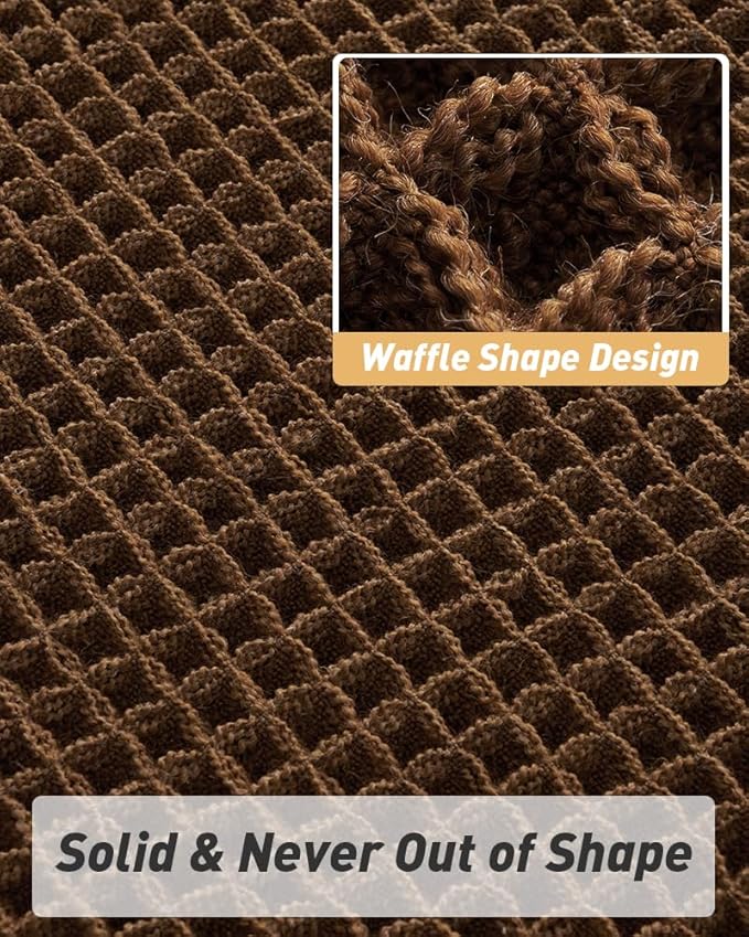 AMOAMI Upgraded Waffle Bath Mat, Super Absorbent Non Slip Bath Mats for Bathroom Floor, Machine Washable Bathroom Rugs with Tassels, Rubber Backed Bathroom Mats, Ultra Soft, 24" x 36",Terracotta