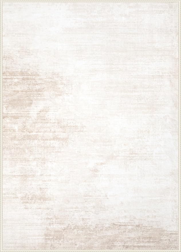 Area Rug 3x5 Washable Rug: Living Room Modern Abstract Rug Soft Non Slip Neutral Rugs Stain Resistant Small Rug Indoor Door Mat for Bedroom Kitchen Nursery Hallway Entryway Office(Beige,3'x5')