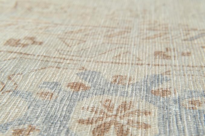 Revival Rugs Nimbus 6'x9' Zero-Shedding Area Rug for Living Room Bedroom - Oeko-TEX Certified, Low Pile, Spot Clean, Cornflower, Yellow Beige
